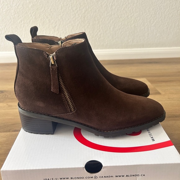Blondo Samara Waterproof Ankle Boots – Brown Suede – Size 8 – New in Box - Picture 8 of 12